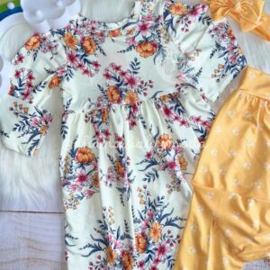conjunto flowers yellow 9 12m