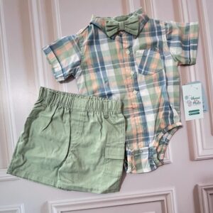 conjunto body bebe verde 6 9m