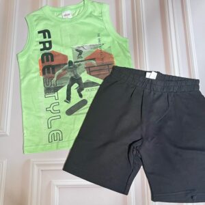 conjunto camiseta/short niño verde 4t
