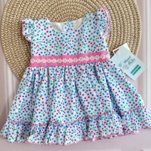 vestido flowers blue 0 3m