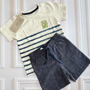 conjunto camiseta/bermuda beige 2t