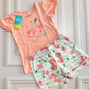 conjunto cereza rosado 2t