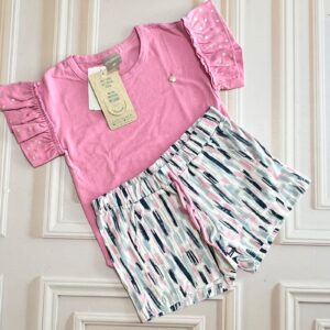 conjunto blusa/short pink 4t