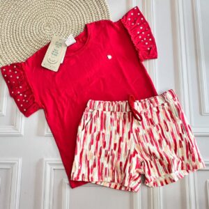 conjunto blusa/short red 8t