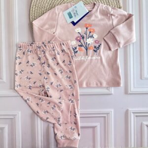 pijama pink flowers 18m