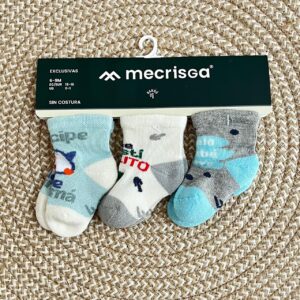 medias bambu baby celeste 6 9m